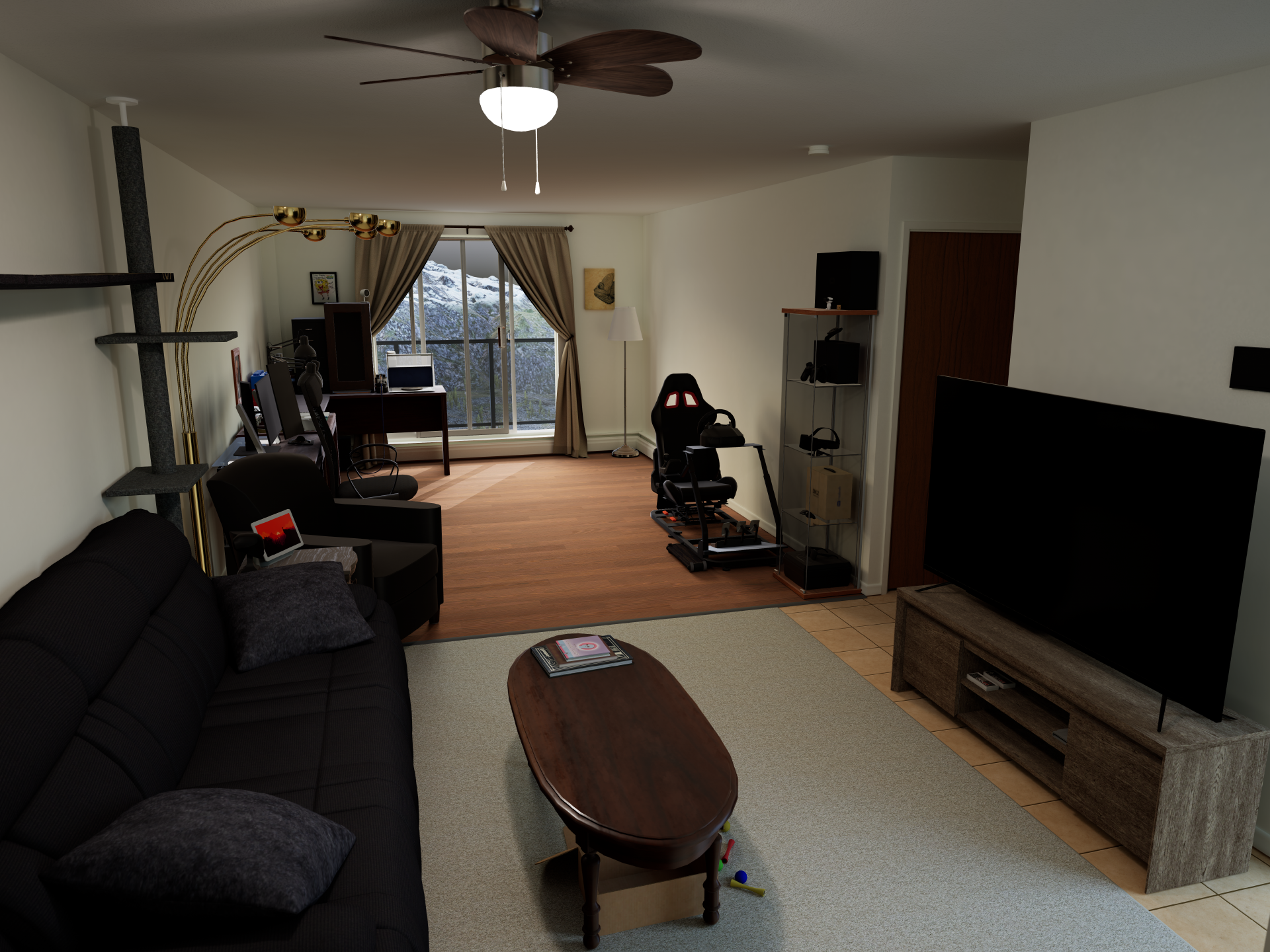 Living room recreation scene